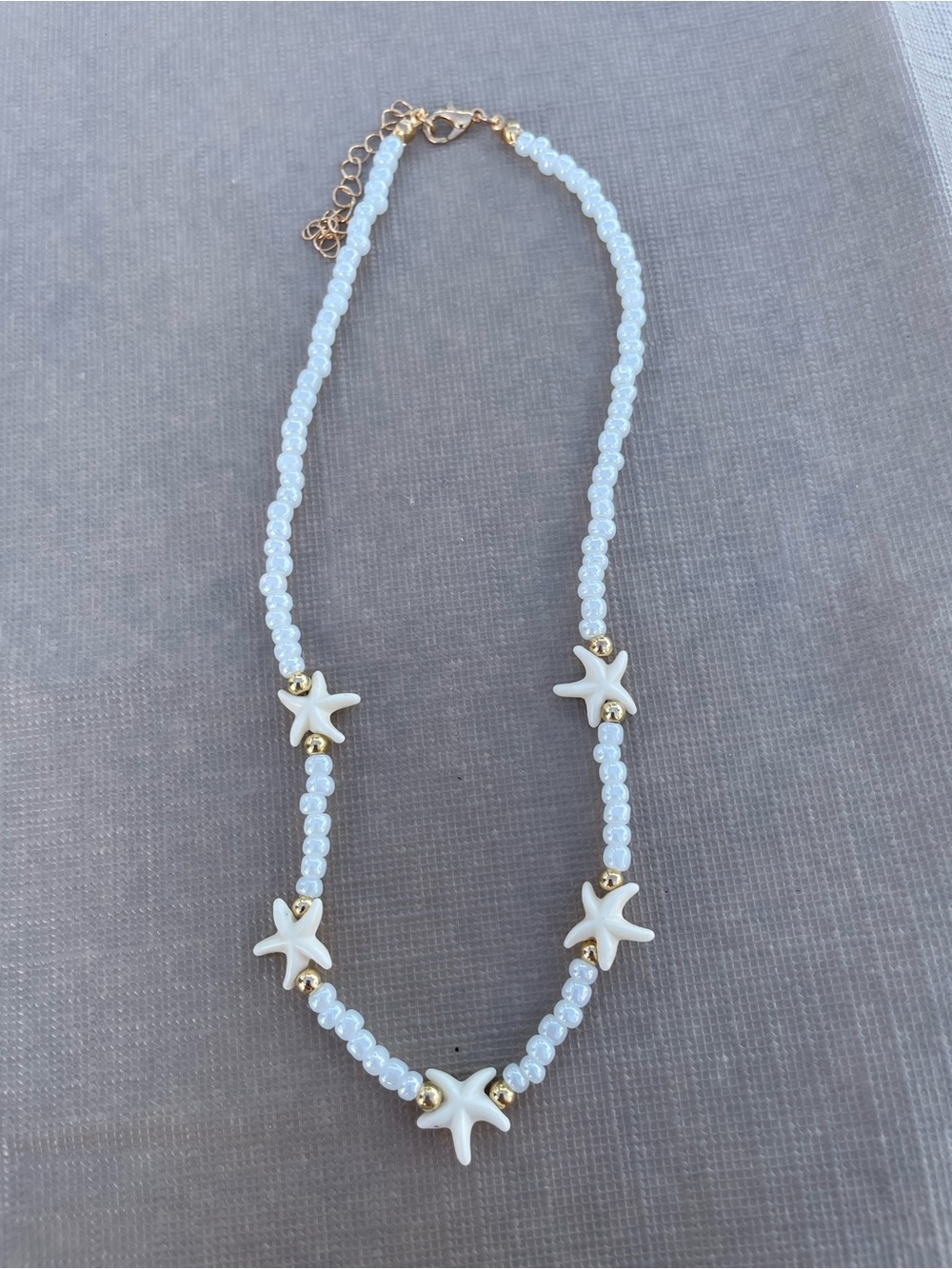 White Starfish Beaded Necklace - Women Jewelry